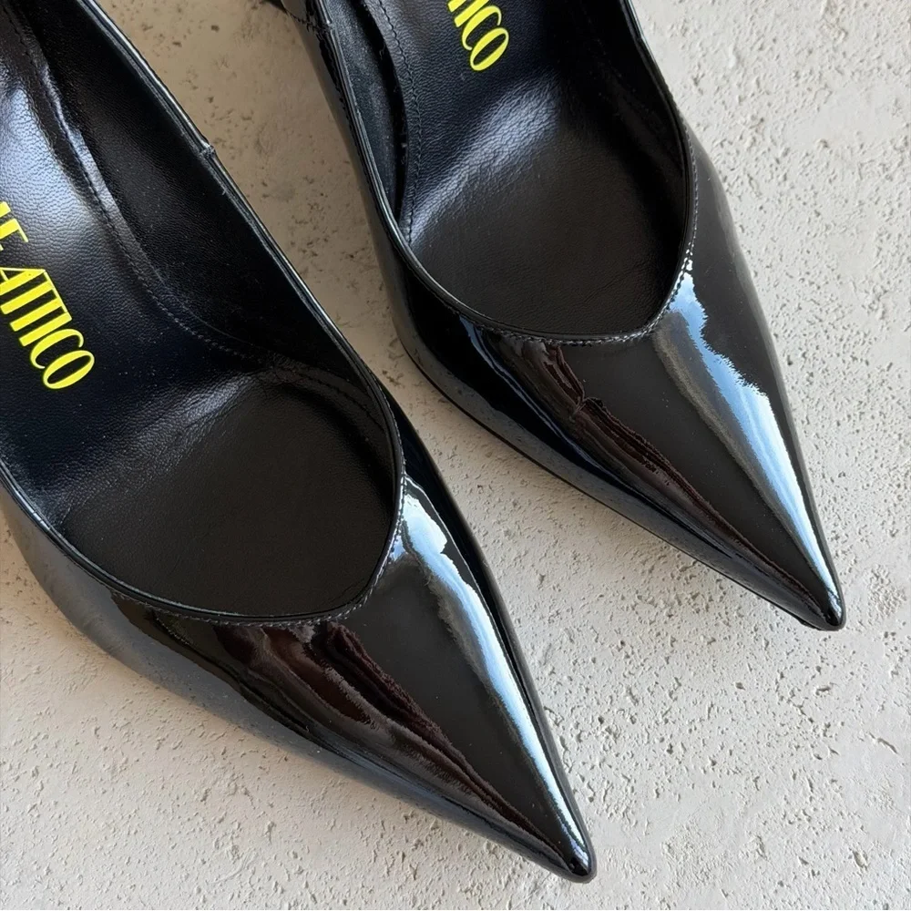 The Attico Cheope patent black pumps, size 37